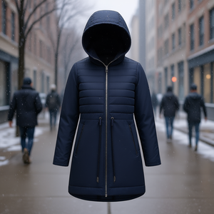 Giacca antivento da donna taglie forti FD87 con cappuccio, manica lunga, calda, invernale, taglie dalla S alla 2XL - Product Image 3