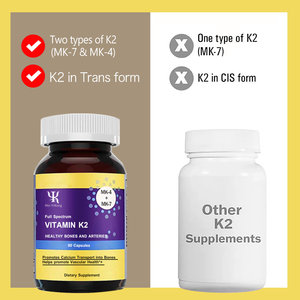 Tùy chỉnh quang phổ đầy đủ vitamin K2 giúp Promate mạch máu sức khỏe + xương & động mạch Softgel viên nang - Product Image 2