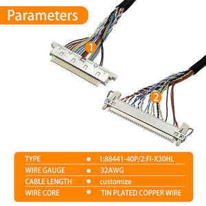 Cable LVDS blindado personalizado de par trenzado 88441 de 40 pines a FI-X30HL de 32 AWG para monitor LCD - Product Image 3