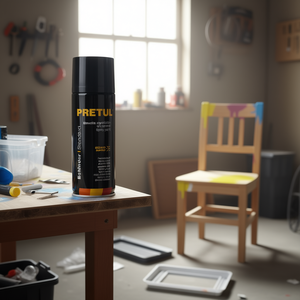Peinture en aérosol Pretul 400 ml noir brillant pour meubles et plastique, revêtement époxy liquide PA-NB-P, application en aérosol - Product Image 2