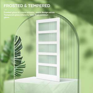 Porta Scorrevole GUJIE in Polimero ad Alta Sicurezza, 5 Pannelli Opachi, Bianca, per Interni e Soggiorno - Product Image 2