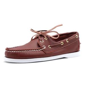 Chaussures <span class=keywords><strong>Bateau</strong></span> Spinnaker <span class=keywords><strong>Homme</strong></span> Cousues Main à Lacets et à Enfiler en <span class=keywords><strong>Cuir</strong></span> Véritable Huilé <span class=keywords><strong>Marron</strong></span> Clair, Plateforme Légère, Printemps, Unisexe - Product Image 5