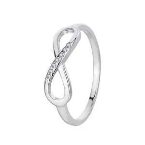 925 Sterling Silver Ring High Polish Cubic Zirconia Infinity Tarnish Resistant Comfort Fit Ring