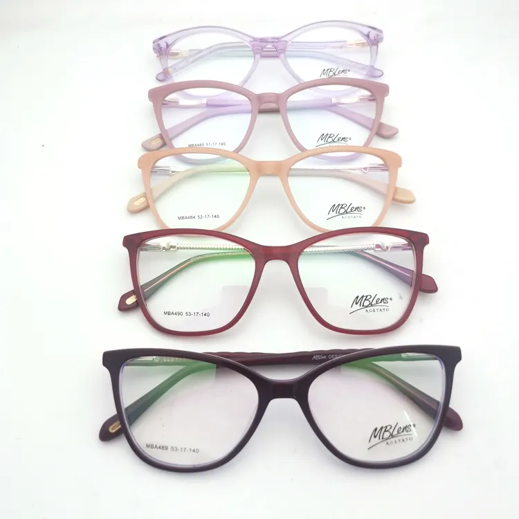 Stock clearance colorful Acetate with metal optical glasses frame random Acetate optical Eye glasses frame