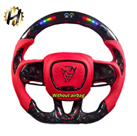 Volant de course sportif personnalisé Dodge en fibre de carbone et cuir pour Charger Challenger Hellcat SRT RT