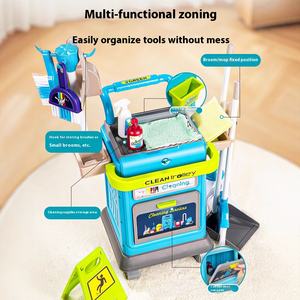 <span class=keywords><strong>Chariot</strong></span> de <span class=keywords><strong>jouet</strong></span> d'aspirateur de maison de jeu en plastique familial avec costume de <span class=keywords><strong>balai</strong></span> pour jouets de nettoyage et d'entretien ménager - Product Image 4