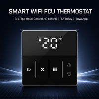 Smart Wifi Tuya App Control AC/EC LED Écran d'affichage de données 220v/24v Fan Coil Unit Thermostat