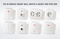 Collection complète de prises murales encastrables Série PHI-16 Blanc laiteux ABS Norme européenne IP20 16A Garantie de 2 ans OEM 250V