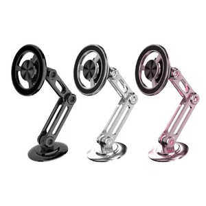 Support de téléphone en alliage d'aluminium rotatif Portable 360 support de tableau de bord à aimant fort Flexible pour stabilisateur de tableau de bord de voiture - Product Image 1