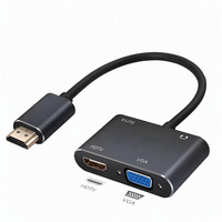 Adaptor 4K HDTV Male ke HDTV VGA Female dengan Port Audio 2in1 untuk Komputer, Proyektor, TV