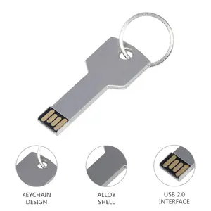 OEM desain Logo kustom 128 GB USB Flash Drive kunci USB Super mini Pendrive logam 32GB 16GB 8 GB Pen Drive memori stik