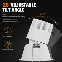 Allway 5W 10W 15W 20W Downlight LED COB Premium de Aluminio Ajustable IP54, Foco LED Empotrable en Techo Regulable
