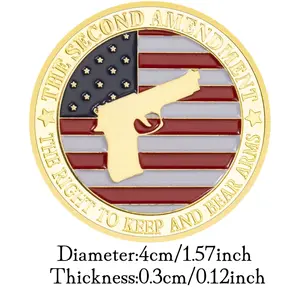 The Second Amendment Souvenir The Right To Keep And Bear Arms Gun Coin Plated Challenge Coin Commemorative Coin Gold Iron Europe