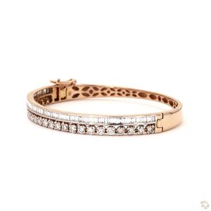 Bracelet tennis en or, argent et or rose pour femmes, bijoux en diamants de qualité supérieure, accessoire de poignet élégant et confortable - Product Image 2