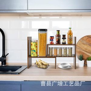 Wooden Creative <b>Shelf</b> <b>Desktop</b> Organizer 3 Layers Retro Color Standing Type Office Storage Cabinet Bookshelf Desk Divider - Product Image 4