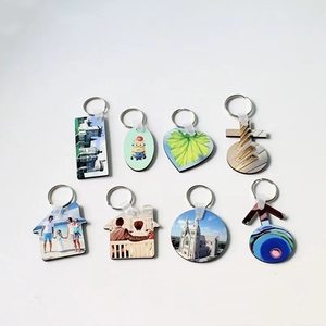 Portachiavi con stampa fronte-retro a sublimazione fai-da-te portachiavi con pannello rigido in legno bianco MDF - Product Image 6