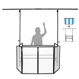 Electromarket Mesa de <span class=keywords><strong>DJ</strong></span> de 4 pies con Soporte Plegable, Pantalla de Iluminación para <span class=keywords><strong>DJ</strong></span> de Discoteca, Cabina de 4 Paneles - Product Image 1