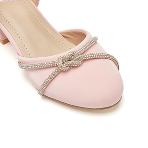 Moda bambini principessa rossa festa nuziale piccola damigella d'onore fiore ragazze scarpe per bambini tacchi alti ragazze scarpe eleganti - Product Image 5