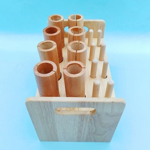 Wholesale 8pcs Wooden Sound Tube with Wooden Holder Orff Percussion Instrument For Preschool Classroom <b>Musical</b> Teaching Aids - Product Image 2