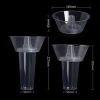 Gobelet jetable pour collations et boissons avec paille, bol à collations pour poulet frit personnalisé, gobelet pour fondue, gobelet en plastique pour vente en gros de plats à emporter avec plateau