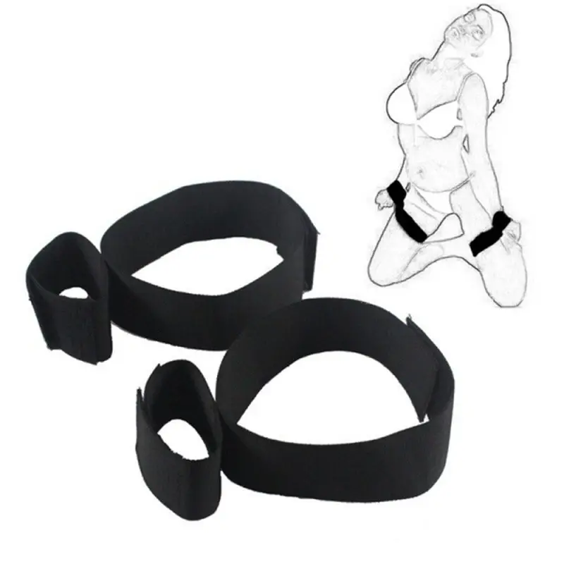 Juego de Bondage para parejas, esposas para juegos sexuales BDSM con espalda al aire, correas para las piernas, color negro