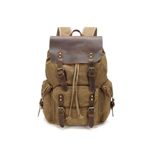 Retro ba lô, Châu Âu và Mỹ không thấm nước dầu sáp túi vải, công suất lớn Ba Lô Túi - Product Image 3