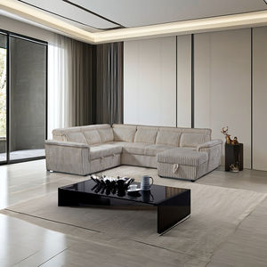 Conjunto de sofá en forma de U con marco de madera de tipo nórdico, muebles para sala de estar, sofá cama extensible para Hotel con sofá de almacenamiento - Product Image 2