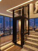 Ascenseur moderne sans fosse en verre carré pour résidence urbaine au Brésil, gain de place, faible bruit, installation facile, ascenseur pour villa et maison