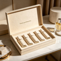 Boîte d'échantillons de parfum rigide magnétique avec logo personnalisé en relief et insert en mousse EVA pour l'emballage de parfums