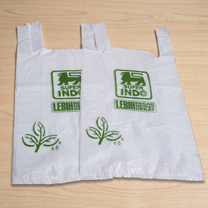 Bolsas de Compras de Plástico LDPE/HDPE Reciclables con Impresión Personalizada y Refuerzo Lateral, Bolsas de Supermercado de PE, Marca H&D, Modelo SPB, Listas para Usar - Product Image 1