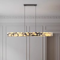 Lustre linéaire moderne de luxe en marbre, luminaire suspendu minimaliste pour table à manger, îlot de cuisine, comptoir de bar, salle à manger