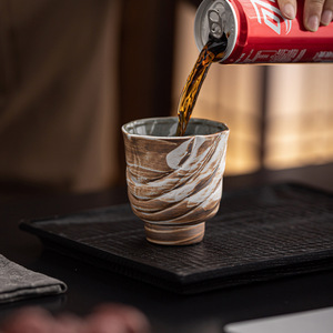 Wholesale Vintage Ceramic Coffee <b>Cups</b> Irregular-shaped Casual <b>Cups</b> Japanese Coarse Earthenware Tea <b>Cups</b> - Product Image 5