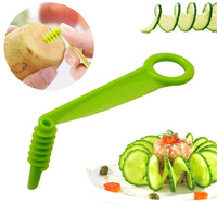 Éminceur manuel en spirale en plastique PP écologique pour légumes (pommes de terre, carottes, concombres) – Ustensile de cuisine – 1 pièce