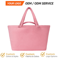 Sac fourre-tout en tissu éponge doux et lavable, grande capacité, ouverture supérieure, idéal pour pique-nique, plage et usage quotidien (OEM/ODM)