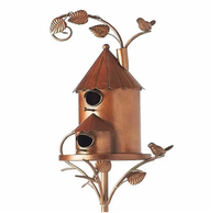 Cage de perroquet en métal à motif solide forme personnalisable finition marron maison d'oiseaux pour la maison jardin fermeture à bouton pression