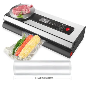 Stainless Steel Portable Household Food Sealing Storage Automatic Packing Vacuum Sealer with Digital Scale