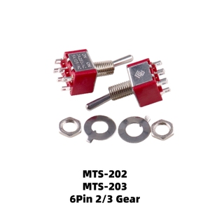 Interruptor de Palanca Rojo MTS-102/103/202 |   Interruptor Basculante de 2/3 Posiciones SPDT/DPDT/3PDT de 3/6/9/12 Pines Encendido/Apagado - Product Image 3