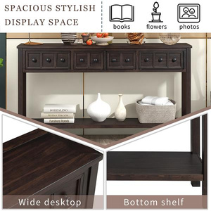 Db mộc mạc 60 \ "<span class=keywords><strong>Espresso</strong></span> lối giao diện điều khiển Bảng với hai kích thước khác nhau ngăn kéo dưới kệ gỗ lưu trữ giao diện điều khiển sofa bảng - Product Image 5