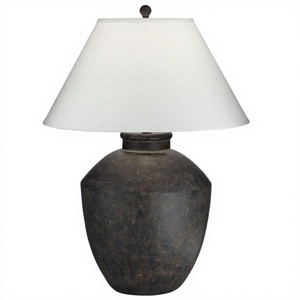 Lampe de bureau en céramique noire pour chambre d'hôtel, salon, chambre à coucher, bureau, décoration d'éclairage domestique - Product Image 1