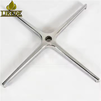 Base de chaise pivotante chromée robuste, réglable en hauteur, mobile, à 4 pieds, pour mobilier de bureau