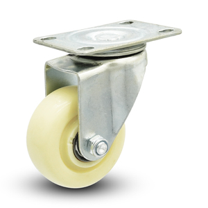 Personalizado Médio Branco <span class=keywords><strong>Nylon</strong></span> Roda Fundo Plano Mão Empurrar Reboque Carrinho Atividade Universal Rodízio Rodas <span class=keywords><strong>Nylon</strong></span> Industrial Roda - Product Image 1