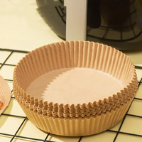 Papier sulfurisé jetable pour friteuse à air, papier sulfurisé circulaire antiadhésif pour panier de friteuse à air, pour cuiseur vapeur, four à micro-ondes