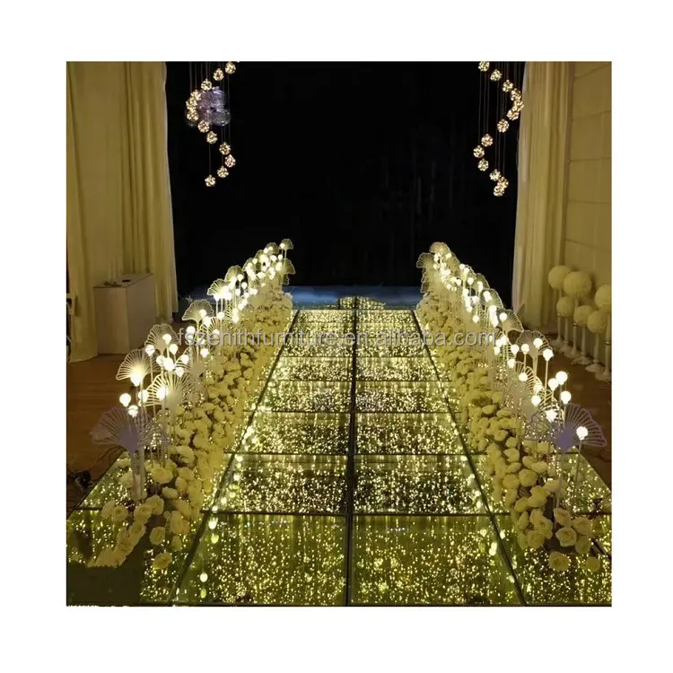 Piattaforma della fase del pannello della pista da ballo principale discoteca glassata stella magica 3d dello specchio di vetro per la decorazione di nozze