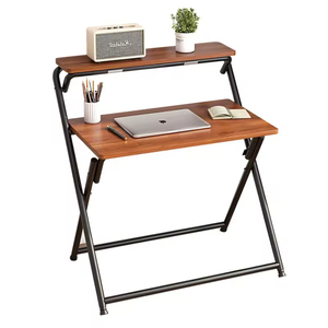 <span class=keywords><strong>Petite</strong></span> table de bureau à domicile, bureau d'ordinateur pliable portable avec étagère, meubles gain de place pour ordinateur portable, étude - Product Image 5