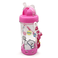 Bouteille d'eau en plastique dépoli sans BPA pour le sport et l'école, personnalisable avec logo, idéale pour l'eau bouillante