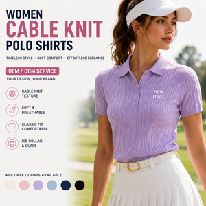 Chemises polo en tricot torsadé pour femmes, douces, respirantes, à manches courtes, pour le golf, fournisseur OEM ODM, étiquette privée, usine - Product Image 1