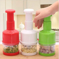 Picadora de verduras manual barata de alta calidad, picadora de verduras de empuje manual para una preparación de alimentos fácil y eficiente