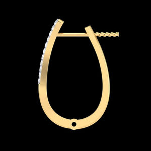 Pendiente de Diamante Triángulo en Forma de Stud Pendientes Oro Corte Redondo Lab Grown Diamond Trendy para Regalos de Fiesta Diseño Único 18K Amarillo - Product Image 1