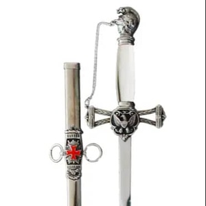 Espada Cruzada de los Caballeros Templarios con Cruz Roja y Soporte de Pared, Insignia Masónica, Mantos, Túnicas, Espadas y Equipo de los Caballeros Templarios - Product Image 2