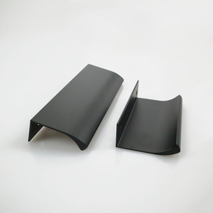 Kitchen Cabinet <strong>Door</strong> Edge <strong>Handle</strong> for Dresser <strong>Cupboard</strong> <strong>Black</strong> Aluminum Furniture Finger Pull <strong>Handles</strong> - Product Image 3